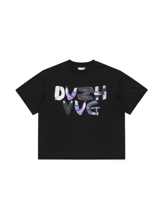 BLACK USB SPELL OUT TEE